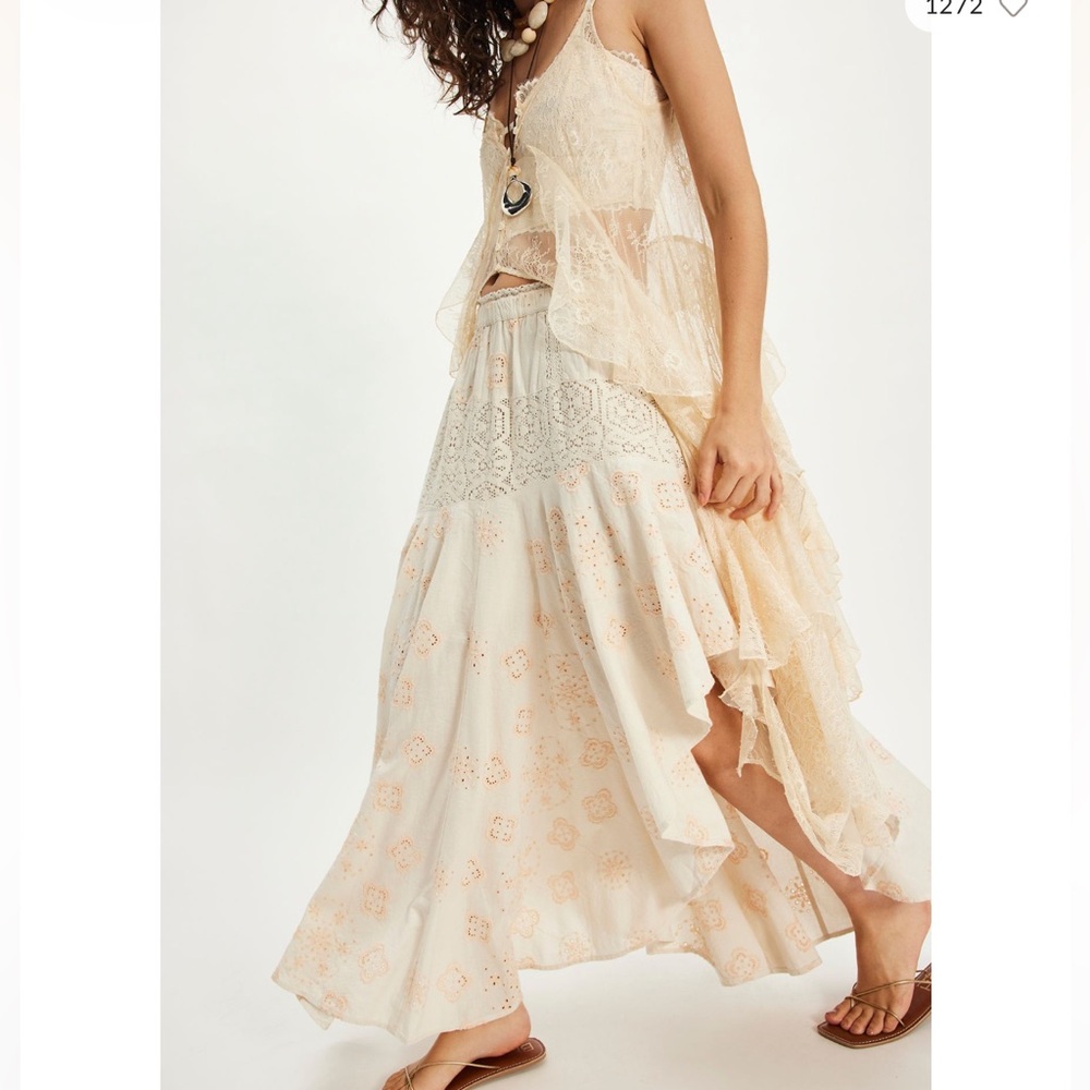 NWOT Free People Doiley Maxi Skirt